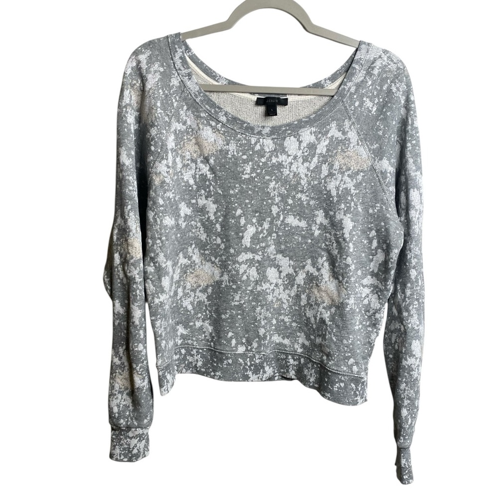 J. Crew Gray and Cream Splatter Sweatshirt